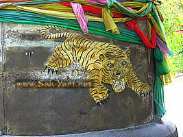 The symbol of the temple is a tiger