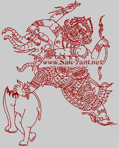 Hanuman and Erawan