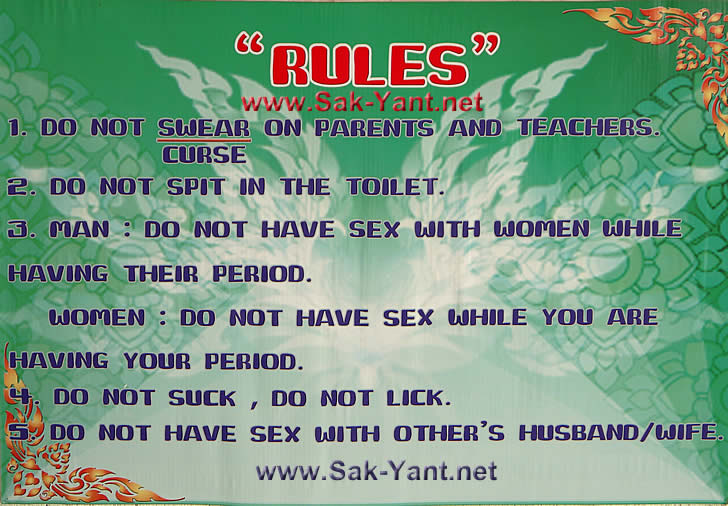 Sak Yant rules
